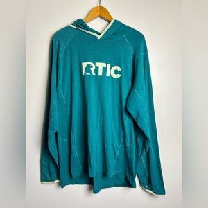 RTIC Men's Teal Hoodie Sweater XL Lightweight Outdoor Fishing Long Sleeve